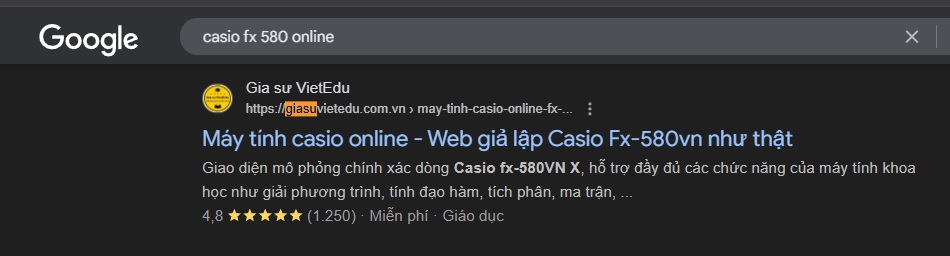 Kết quả tìm kiếm